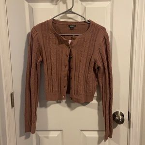 Mauve cardigan / button up shirt.